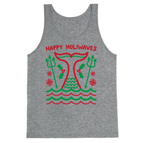 Happy Holiwaves Christmas Mermaid Tank Top