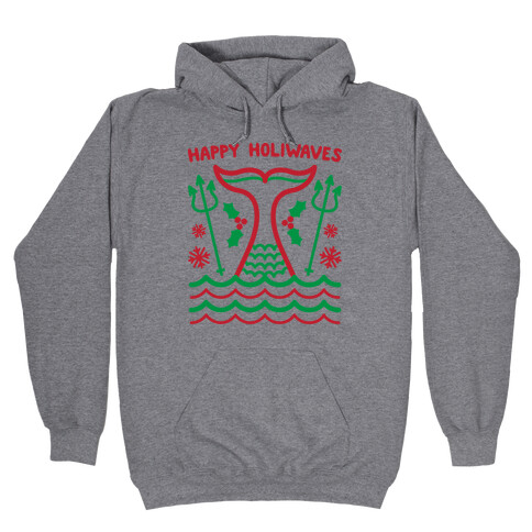 Happy Holiwaves Christmas Mermaid Hooded Sweatshirt