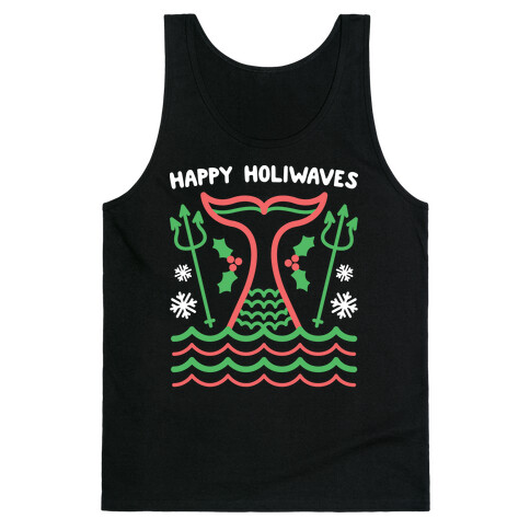 Happy Holiwaves Christmas Mermaid Tank Top