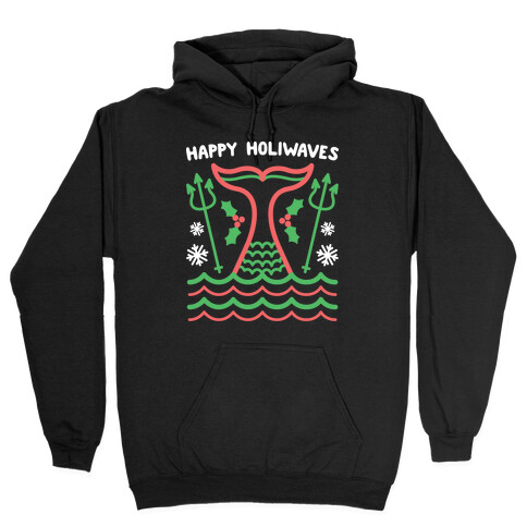 Happy Holiwaves Christmas Mermaid Hooded Sweatshirt