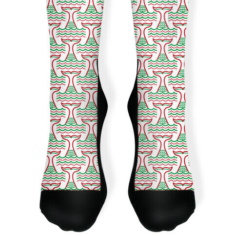 Happy Holiwaves Christmas Mermaid Sock