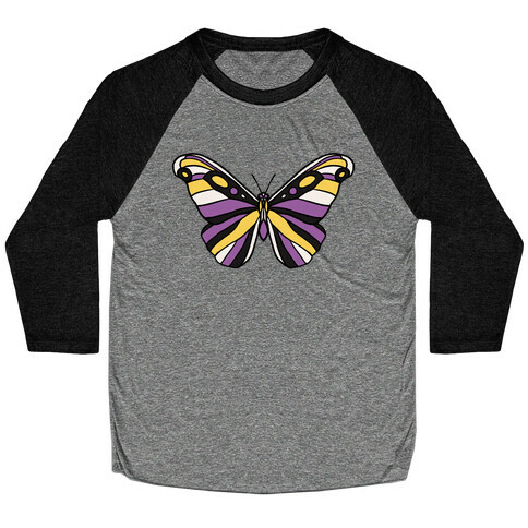 Non-binary Butterfly Baseball Tee