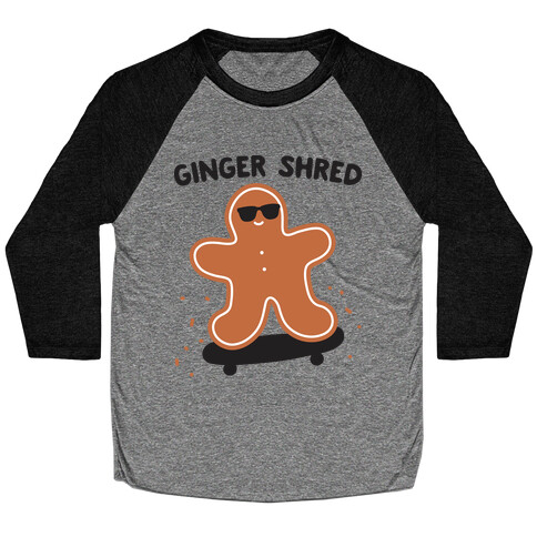 Ginger Shred Skateboarding Baseball Tee