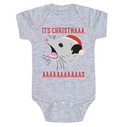 It's Christmas Screaming Opossum Baby One-Piece