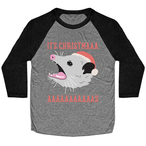 It's Christmas Screaming Opossum Baseball Tee