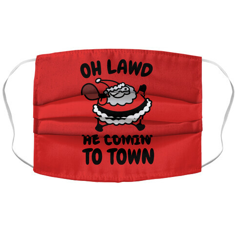 Oh Lawd He Comin' To Town Santa Parody Accordion Face Mask