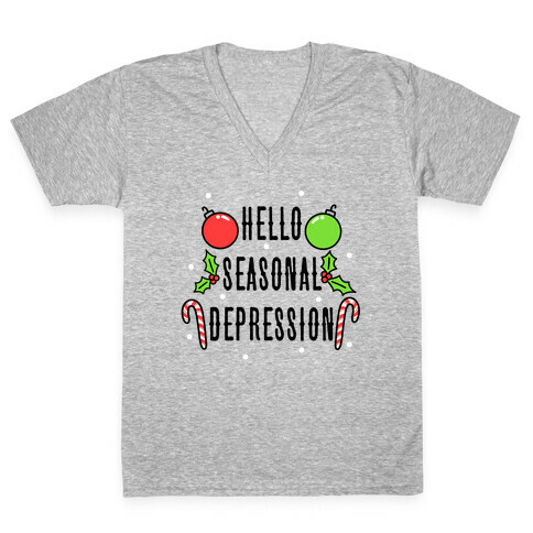 Hello Seasonal Depression V-Neck Tee Shirt