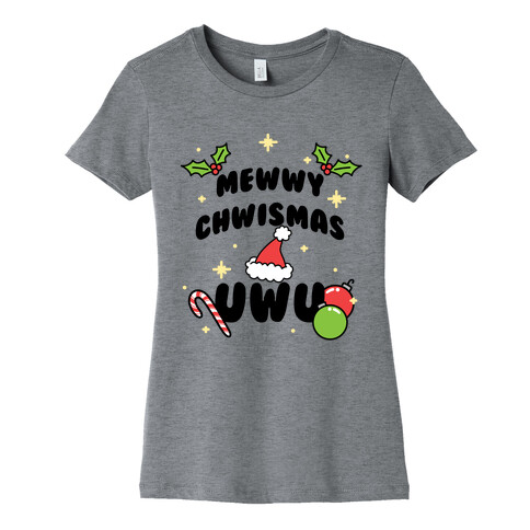 Mewwy Chwismas UwU Womens T-Shirt
