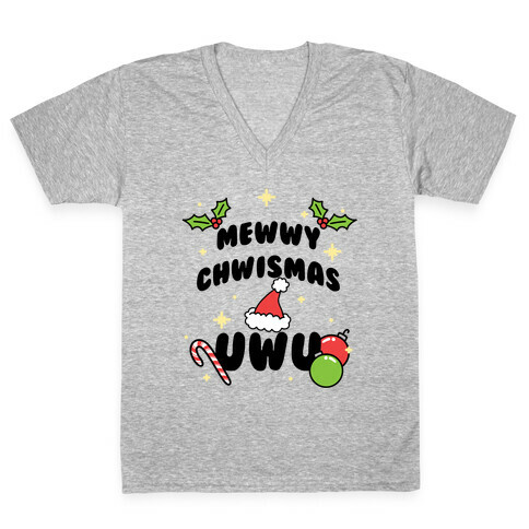 Mewwy Chwismas UwU V-Neck Tee Shirt