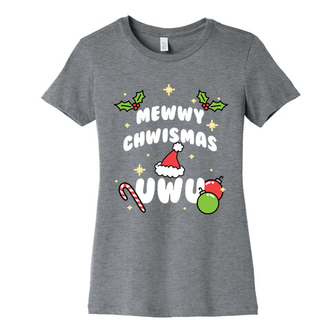 Mewwy Chwismas UwU Womens T-Shirt