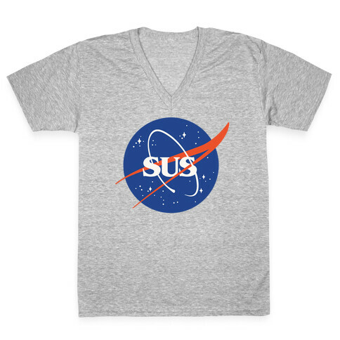 Sus Nasa Logo Parody V-Neck Tee Shirt