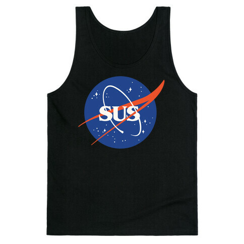 Sus Nasa Logo Parody White Print Tank Top