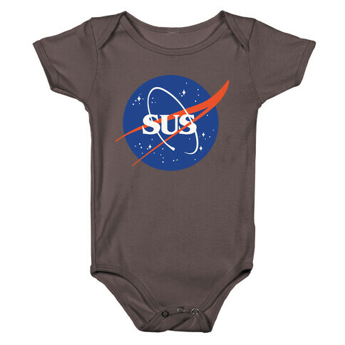 Sus Nasa Logo Parody White Print Baby One-Piece