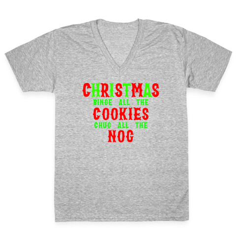 Christmas Cookies N' Nog V-Neck Tee Shirt