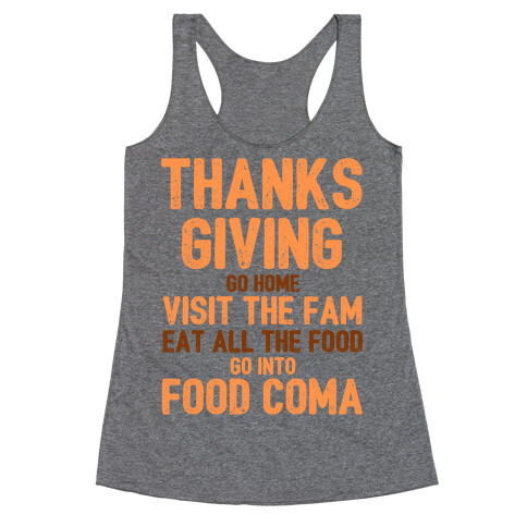 Thanksgiving Foodie Racerback Tank Top