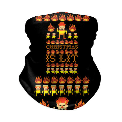 Christmas Is Lit Heat Miser Neck Gaiter