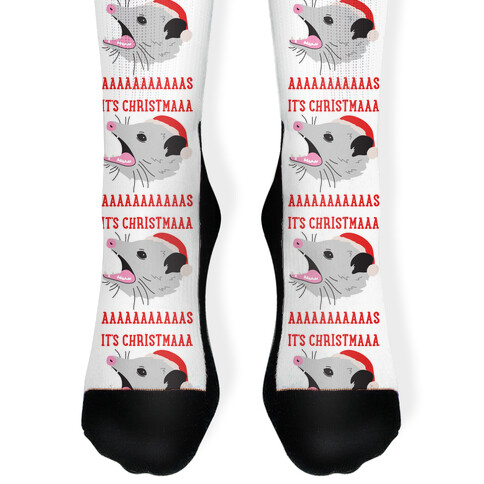 It's Christmas Screaming Opossum Sock