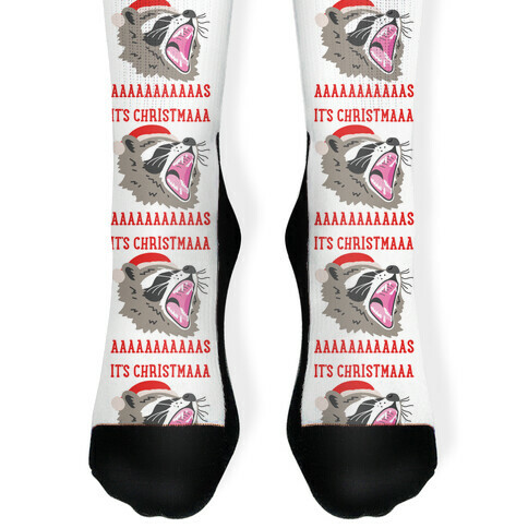 It's Christmas Screaming Raccoon Sock