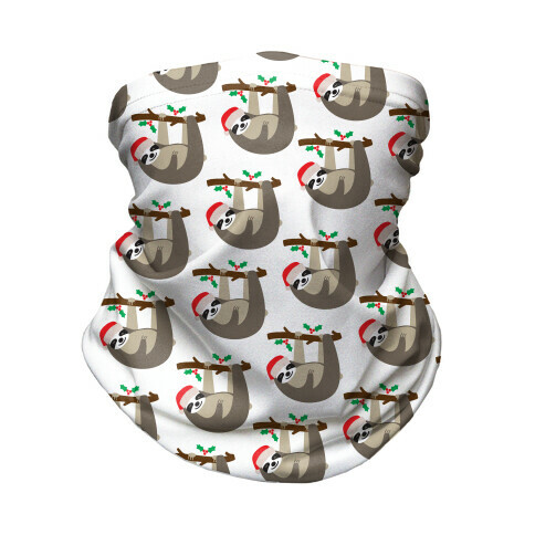 Christmas Sloth Pattern Neck Gaiter