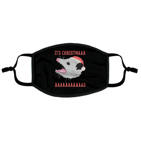 It's Christmas Screaming Opossum Flat Face Mask