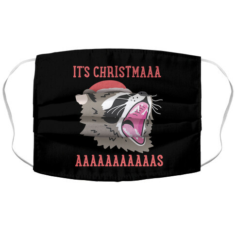 It's Christmas Screaming Raccoon Accordion Face Mask