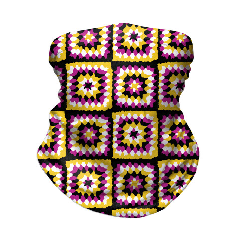 Granny Squares Pattern (Nonbinary Pride) Neck Gaiter