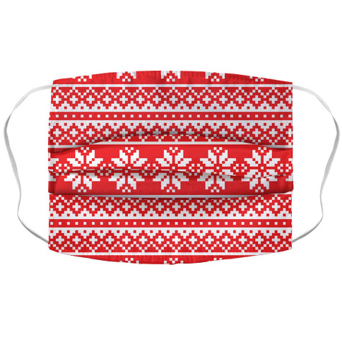 Christmas Sweater Pattern Accordion Face Mask