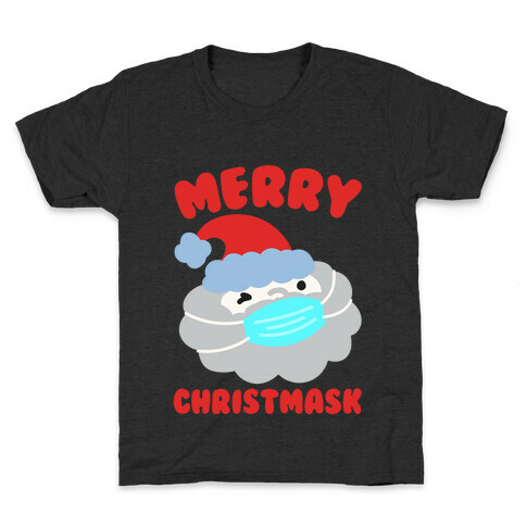 Merry Christmask White Print Kids T-Shirt