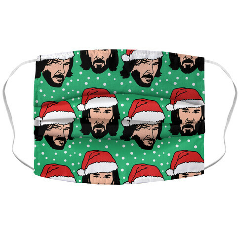 Merry Keanumas Pattern Parody Accordion Face Mask