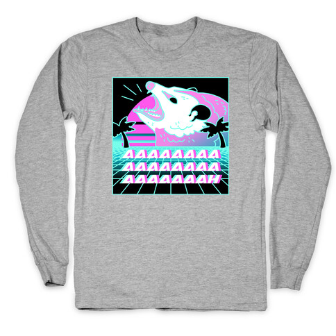 Screaming Retrowave Possum Long Sleeve T-Shirt