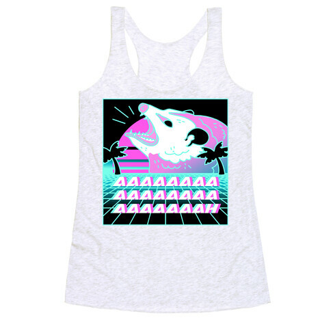 Screaming Retrowave Possum Racerback Tank Top