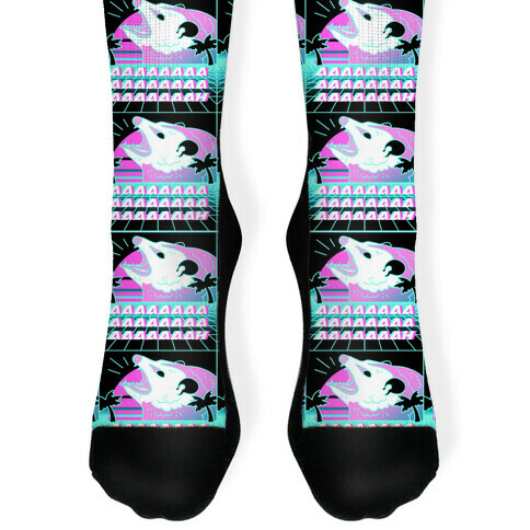 Screaming Retrowave Possum Sock
