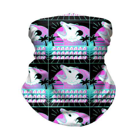 Screaming Retrowave Possum Neck Gaiter