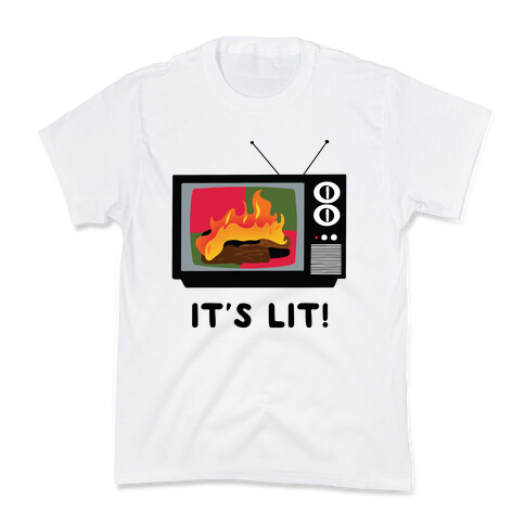 It's Lit! Yule Log Channel Kids T-Shirt