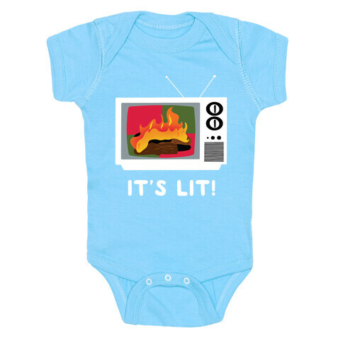 It's Lit! Yule Log Channel Baby One-Piece