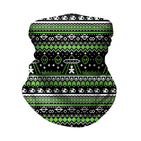 Ugly Alien Christmas Sweater Neck Gaiter