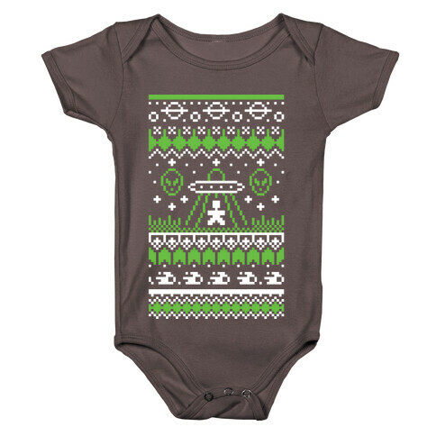 Ugly Alien Christmas Sweater Baby One-Piece