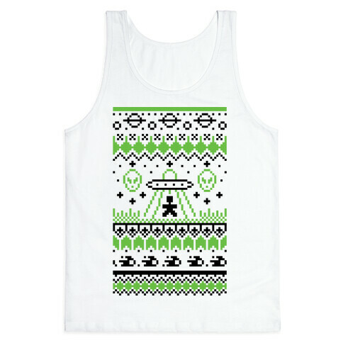 Ugly Alien Christmas Sweater Tank Top