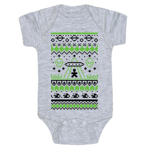 Ugly Alien Christmas Sweater Baby One-Piece