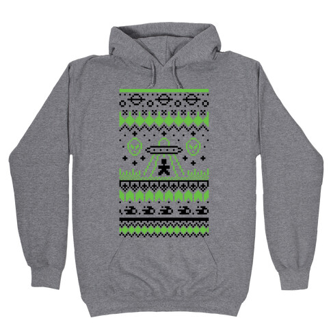 Ugly Alien Christmas Sweater Hooded Sweatshirt