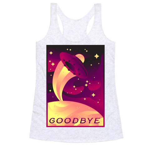 Goodbye Earth Travel Poster Racerback Tank Top