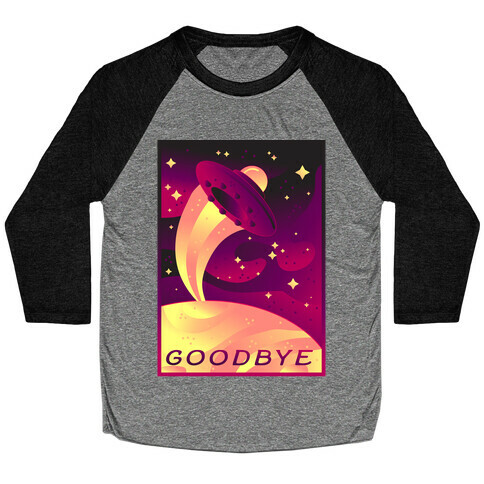 Goodbye Earth Travel Poster Baseball Tee