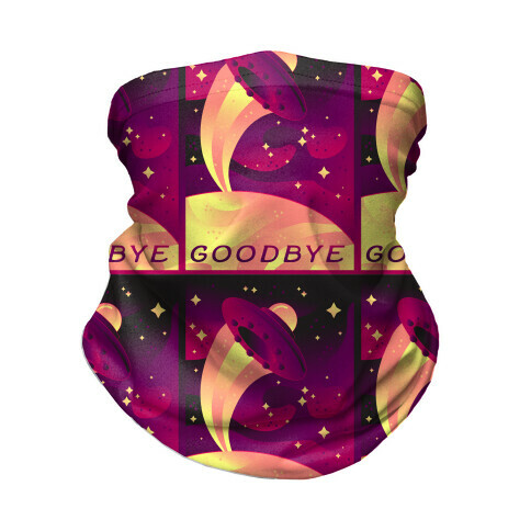 Goodbye Earth Travel Poster Neck Gaiter