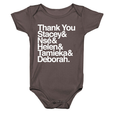 Thank You Stacey & Ns & Helen & Tamieka & Debroah White Print Baby One-Piece