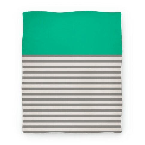 Green Color Block Stripe Blanket