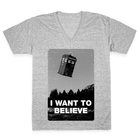 I Want To Believe (doctor who) V-Neck Tee Shirt