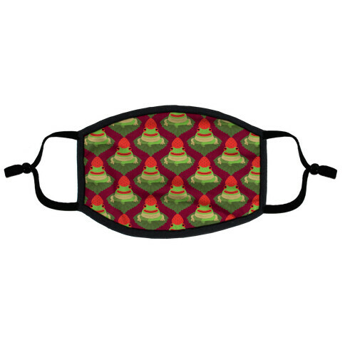 Strawberry Frog Pattern Flat Face Mask