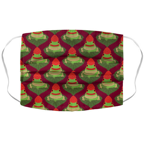 Strawberry Frog Pattern Accordion Face Mask