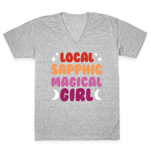 Local Sapphic Magical Girl V-Neck Tee Shirt