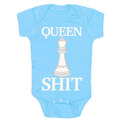 Queen Shit White Print Baby One-Piece